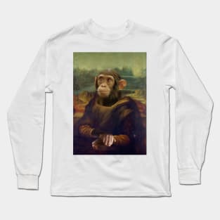 Mona Lisa Chimpanzee Long Sleeve T-Shirt